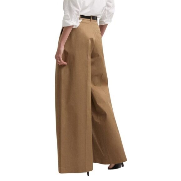 43. G. Gwyn by Goop Marlow Trouser Camel Tan Brown Wide Leg Pants $595 NWT Sz 6 - Picture 3 of 9